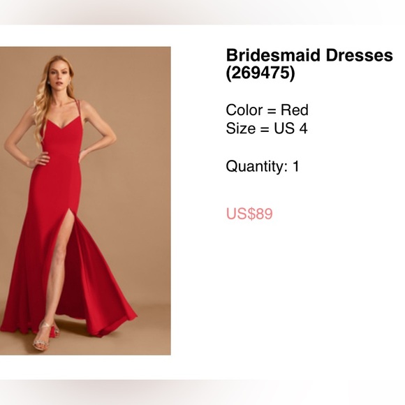 Bridesmaid Red JJ House dress - Picture 1 of 6